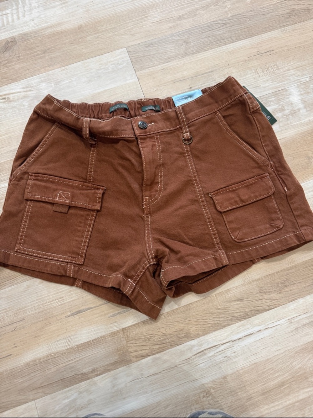 wild fable Rust Brown High-Rise Utility Shorts
